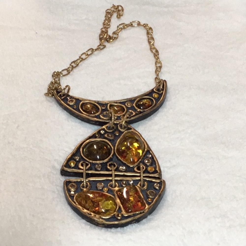 Amber Necklace And Earring Set